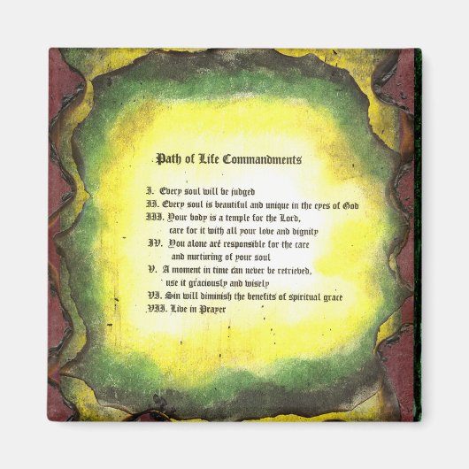 Aimant Le chemin de vie des commandements (Devant)