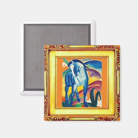 Aimant Le Cheval Bleu par Franz Marc (Recto/Verso)