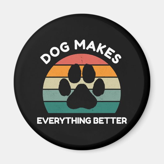 Aimant Le chien rend tout meilleur - Design Empreinte de (Devant)