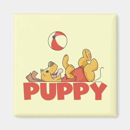 Aimant Le chiot joue des T-shirts et des cadeaux (Devant)