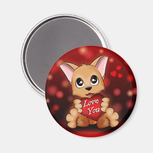 Aimant Le chiot t'aime (Recto/Verso)