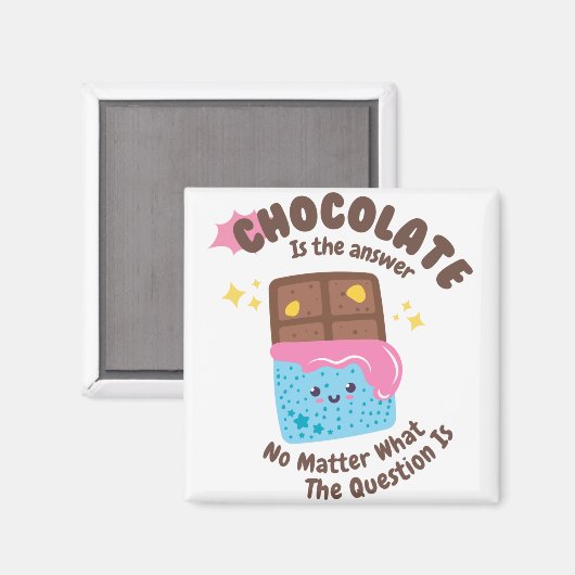 Aimant Le chocolat est la réponse - Les amateurs de choco (Recto/Verso)