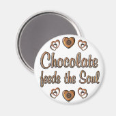 Aimant Le chocolat nourrit l'âme (Recto/Verso)