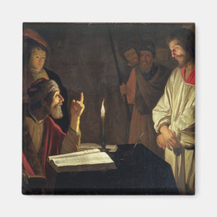 Aimant Le Christ avant Caiaphas (huile sur la toile)
