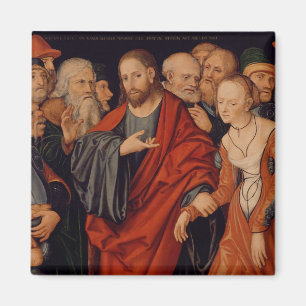 Aimant Le Christ et l'adultère rentré par femme