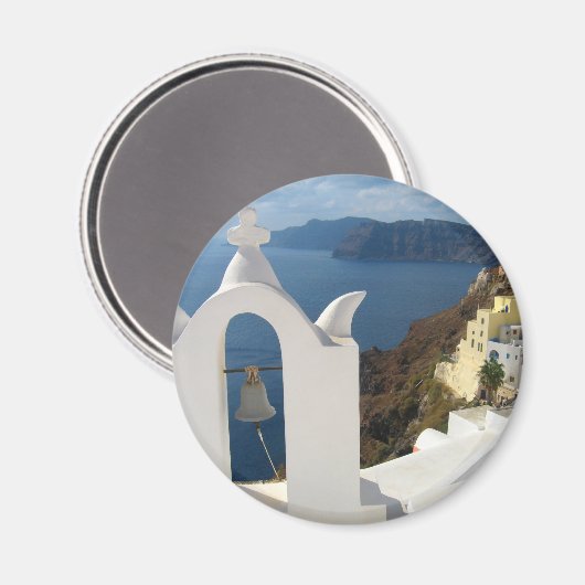 Aimant Le clocher de Santorin au soleil de l'après-midi (Recto/Verso)