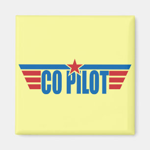 Aimant Le co-pilote s'envole l'insigne - aviation