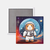 Aimant Le cochon de Guinée dans l'espace (Recto/Verso)