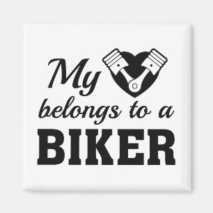 Aimant Le coeur appartient cycliste