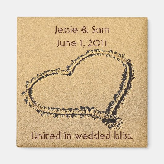 Aimant Le coeur dans l'aimant du sable (Devant)