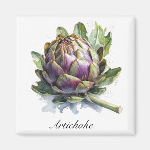 Aimant Le Coeur du Jardin : Artichoke en Aquarelle