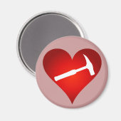 Aimant Le coeur et le marteau de rock du géologue (Recto/Verso)