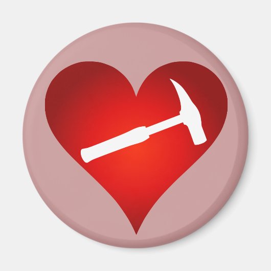 Aimant Le coeur et le marteau de rock du géologue (Devant)