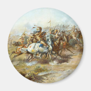 Aimant Le combat de la custer par Charles Marion Russell