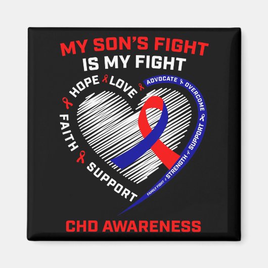 Aimant Le combat de mes fils est mon combat Chd Maladie C (Devant)