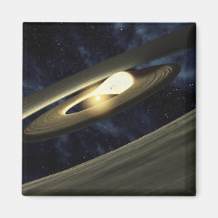 Aimant Le concept de l'artiste montrant un morceau de mat