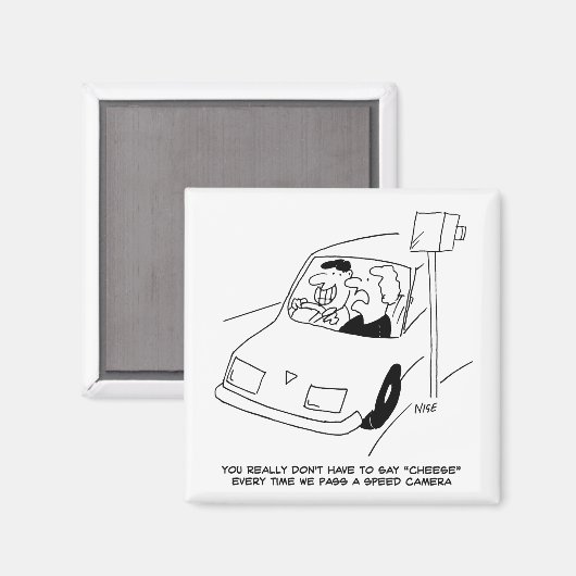 Aimant Le conducteur dit du fromage en passant une caméra (Recto/Verso)