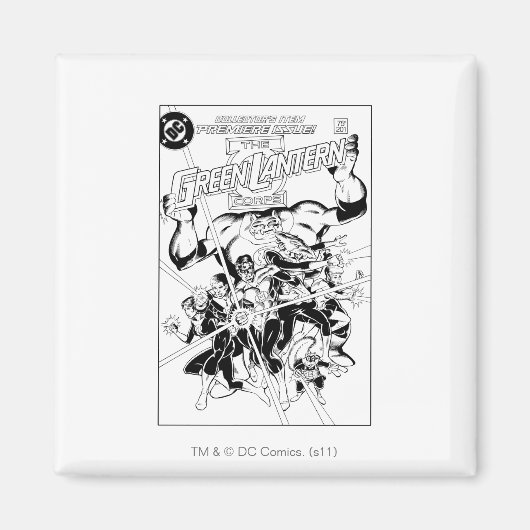 Aimant Le Corps Vert des Lanternes, noir et blanc (Devant)