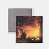 Aimant Le coucher de soleil d'Albert Bierstadt dans la va (Recto/Verso)