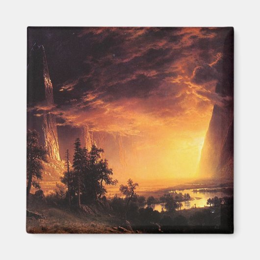 Aimant Le coucher de soleil d'Albert Bierstadt dans la va (Devant)