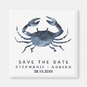 Aimant Le crabe bleu | Mariage Enregistrer la date Faveur (Devant)