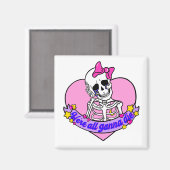 Aimant Le crâne rose de fille allait tous mourir (Recto/Verso)