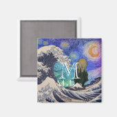 Aimant Le cri de la Grande Vague Starry Night (Recto/Verso)