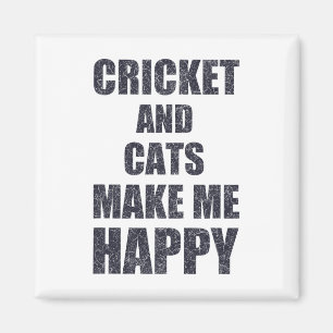 Aimant Le cricket et les chats me rendent heureux Citatio