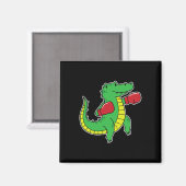 Aimant Le crocodile fait la boxe (Recto/Verso)