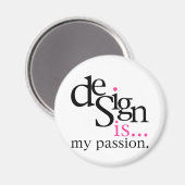Aimant Le design est... (rose) (Recto/Verso)