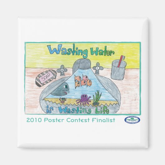 Aimant Le déversement d'eau est une perte de vie (Devant)