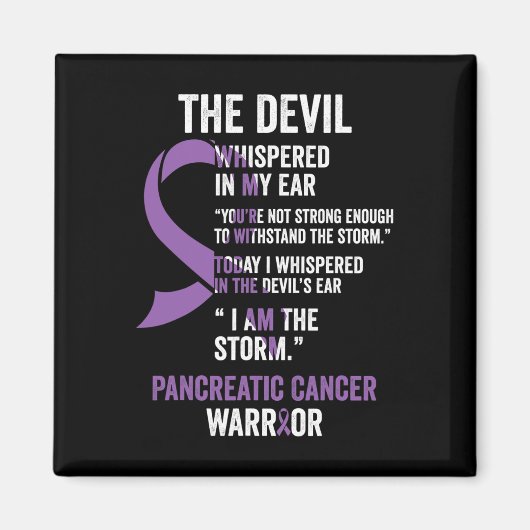 Aimant Le Devil- Pancréatique Cancer Sensibilisation Rib (Devant)