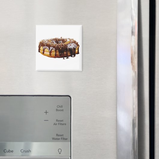 Aimant Le donut décadent de SlipperyJoe's recouvert d'une (In situ (réfrigérateur))