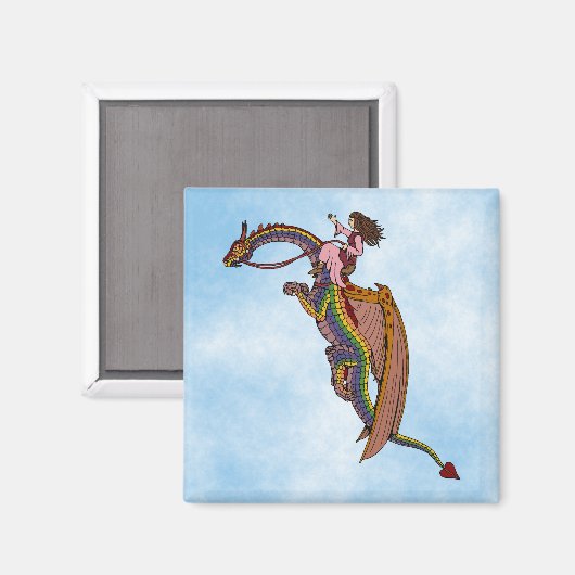 Aimant Le dragon arc-en-ciel (Recto/Verso)