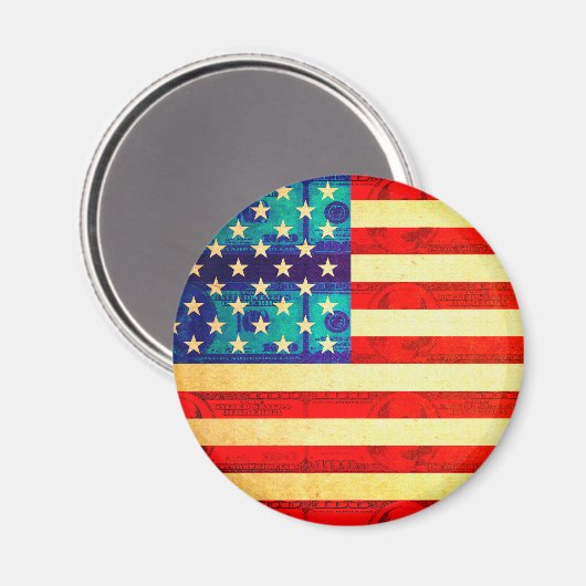 Aimant Le drapeau américain de l'argent (Recto/Verso)