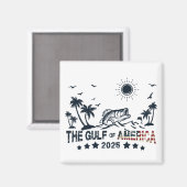 Aimant Le drapeau américain patriotique du golfe d'Amériq (Recto/Verso)