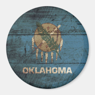 Aimant Le drapeau de l'État de l'Oklahoma sur le vieux g