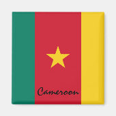 Aimant Le drapeau du Cameroun & les fans de vacances/spor (Devant)
