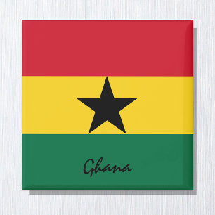 Aimant Le drapeau du Ghana et les fans de vacances/sports