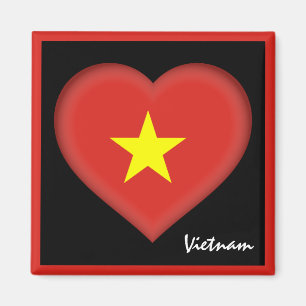 Aimant Le drapeau du Vietnam et le Vietnam Voyage de coeu
