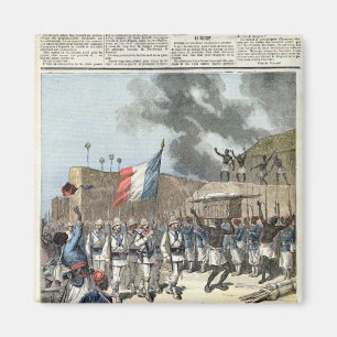 Aimant Le drapeau français entrant dans Abomey