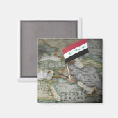 Aimant Le drapeau irakien sur la carte (Recto/Verso)