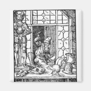 Aimant Le fabricant d'armure, gravé par Hartman Schopper