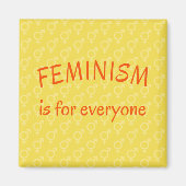 Aimant Le féminisme pour tous jaune vif (Devant)