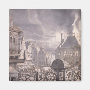 Aimant Le feu à vieux hôtel de ville à Amsterdam