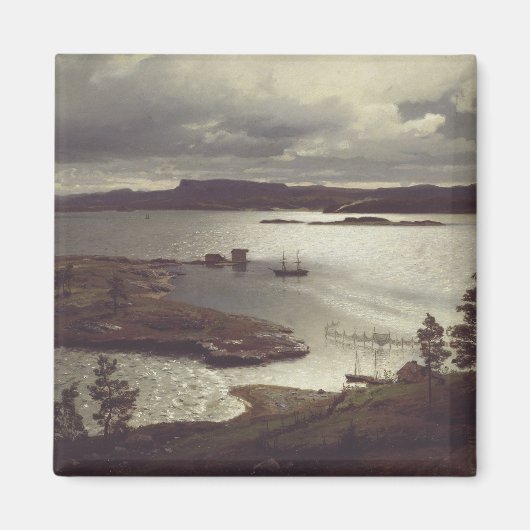Aimant Le fjord de Sandvik par Hans Gude (Devant)