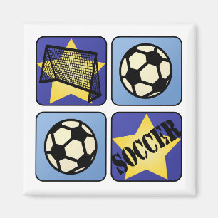 Aimant Le football bleu