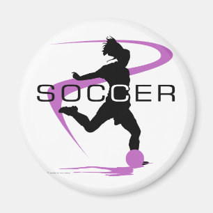 Aimant Le football - filles - rose
