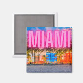 Aimant Le front de mer pittoresque de Neon Miami (Recto/Verso)