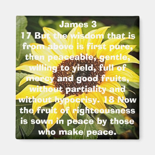 Aimant le fruit de la justice bible verse tournesol (Devant)
